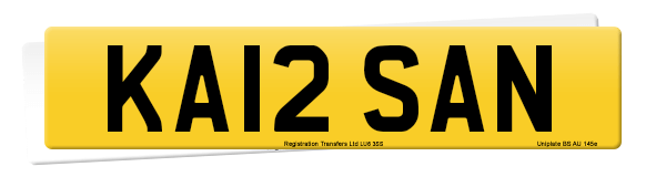 Registration number KA12 SAN